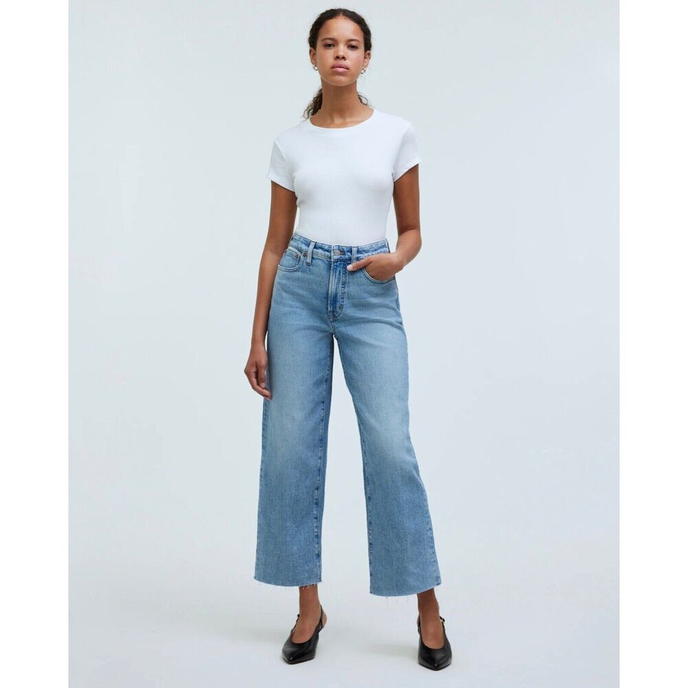 MADEWELL Curvy Perfect Vintage Wide-Leg Crop Altoona Wash RAW HEM EDITION 25 PET